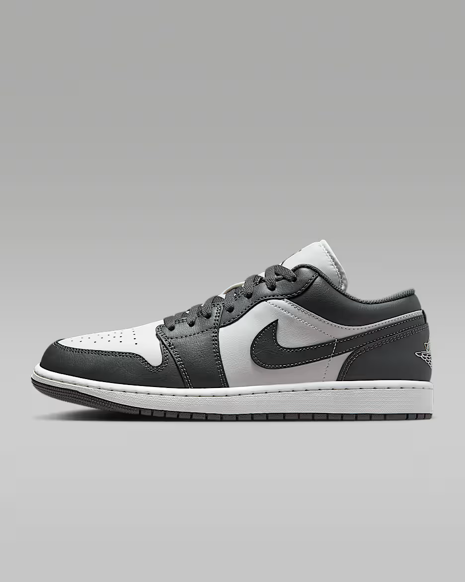 Gray and white sneaker on a gray background